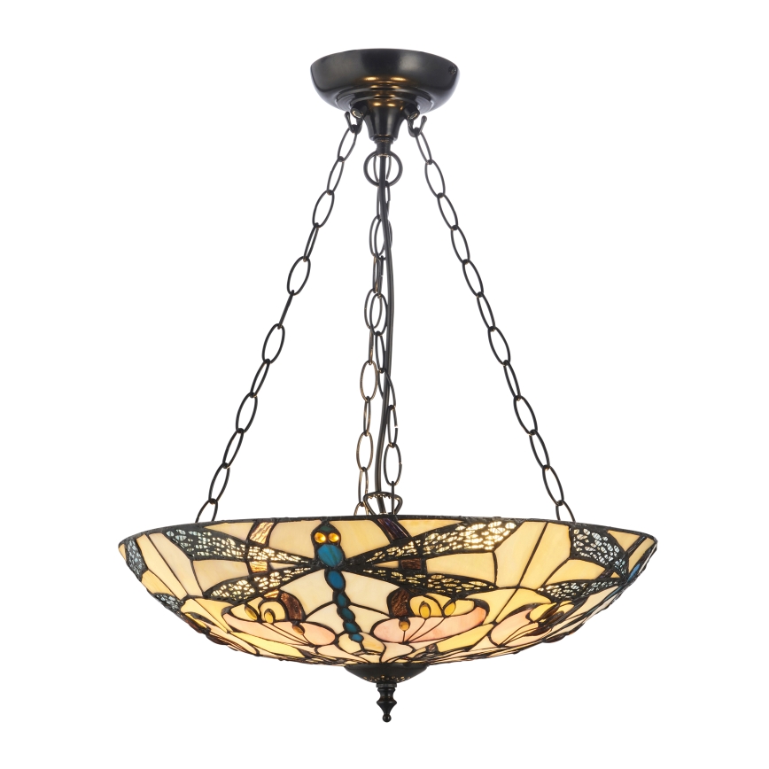 Endon 111869 - Závesný luster na reťazi Tiffany ASHTON 3xE27/10W/230V pr. 45 cm