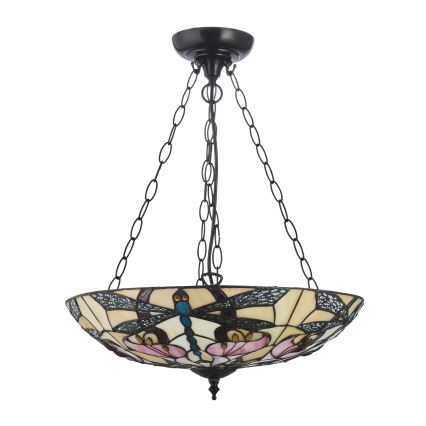 Endon 111869 - Závesný luster na reťazi Tiffany ASHTON 3xE27/10W/230V pr. 45 cm