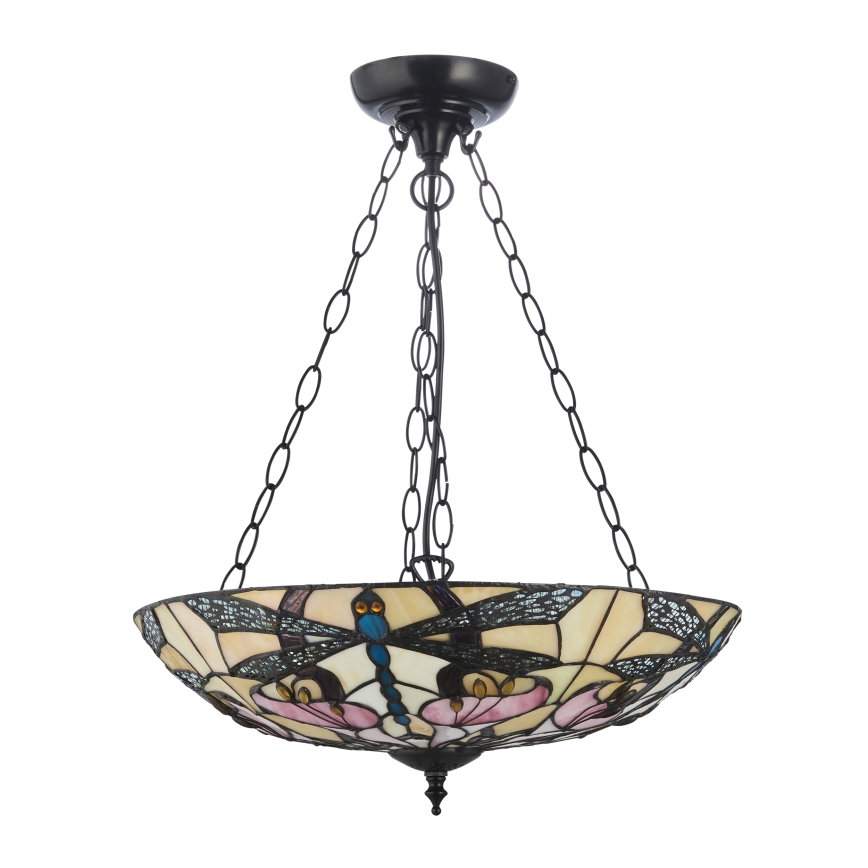 Endon 111869 - Závesný luster na reťazi Tiffany ASHTON 3xE27/10W/230V pr. 45 cm