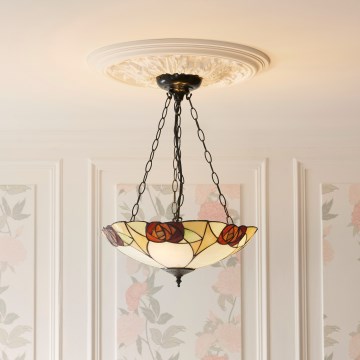 Endon 111879 - Luster na reťazi Tiffany INGRAM 3xE27/10W/230V pr. 45 cm