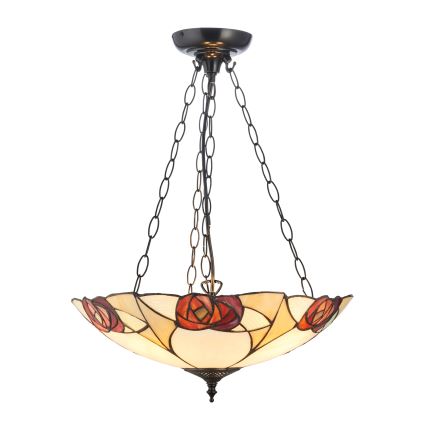 Endon 111879 - Luster na reťazi Tiffany INGRAM 3xE27/10W/230V pr. 45 cm