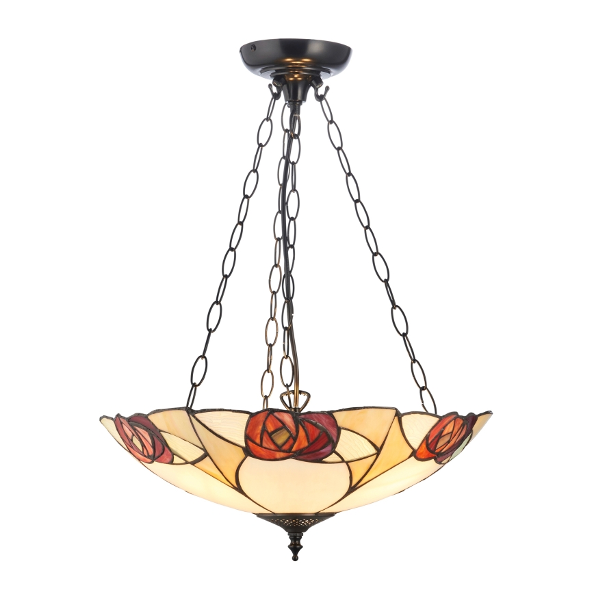 Endon 111879 - Luster na reťazi Tiffany INGRAM 3xE27/10W/230V pr. 45 cm