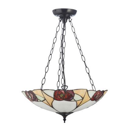 Endon 111879 - Luster na reťazi Tiffany INGRAM 3xE27/10W/230V pr. 45 cm