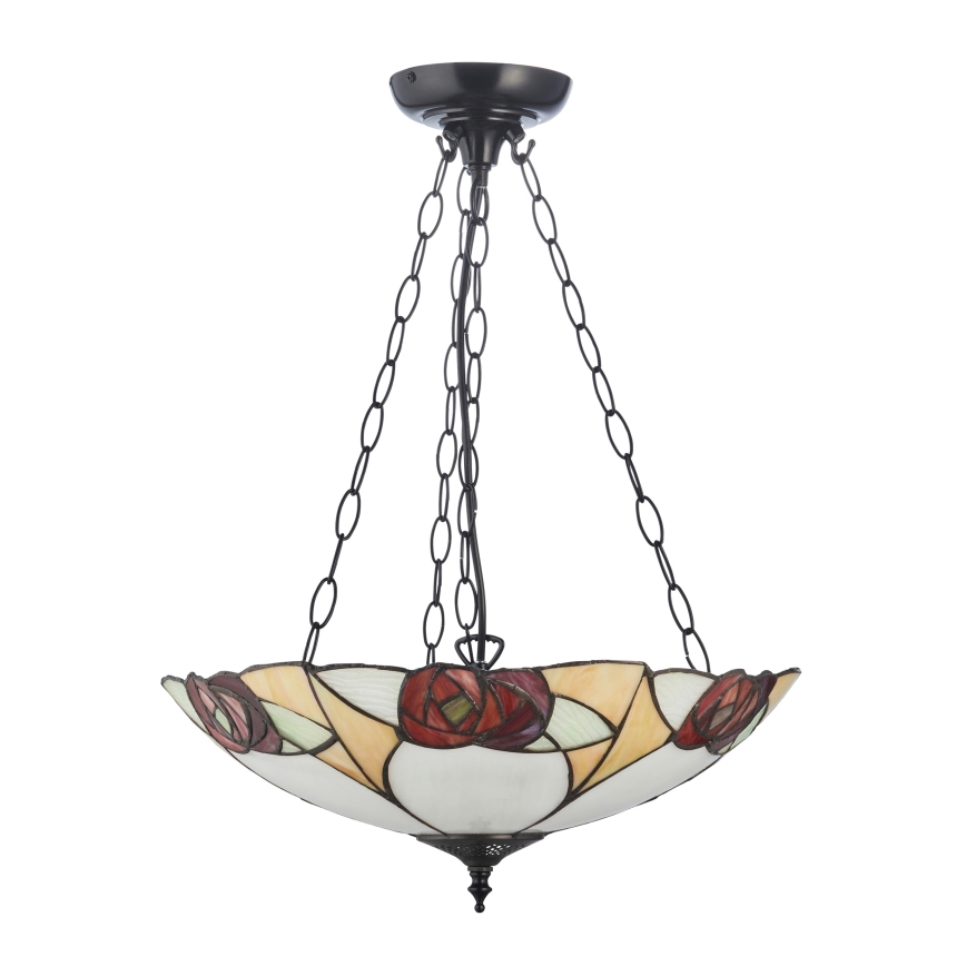 Endon 111879 - Luster na reťazi Tiffany INGRAM 3xE27/10W/230V pr. 45 cm