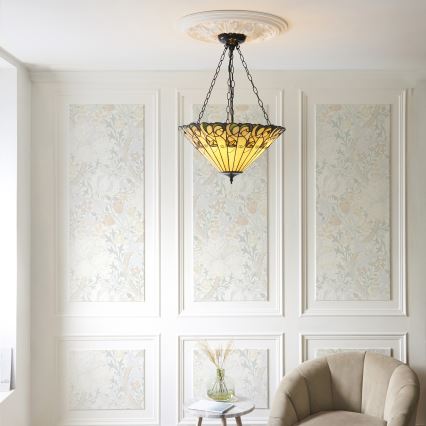 Endon 111881 - Luster na reťazi Tiffany JAMELIA 3xE27/10W/230V priemer 50 cm