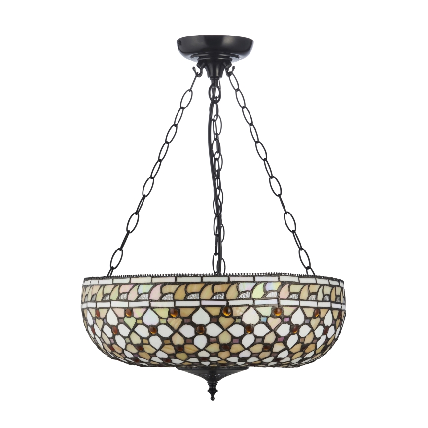 Endon 111882 - Luster na reťazi Tiffany MILLE FEUX 3xE27/10W/230V pr. 45 cm