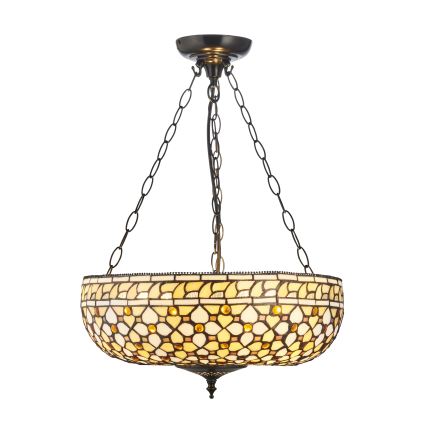 Endon 111882 - Luster na reťazi Tiffany MILLE FEUX 3xE27/10W/230V pr. 45 cm