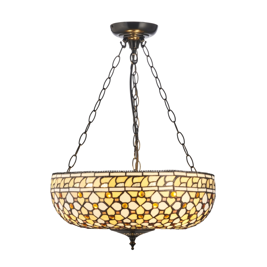 Endon 111882 - Luster na reťazi Tiffany MILLE FEUX 3xE27/10W/230V pr. 45 cm