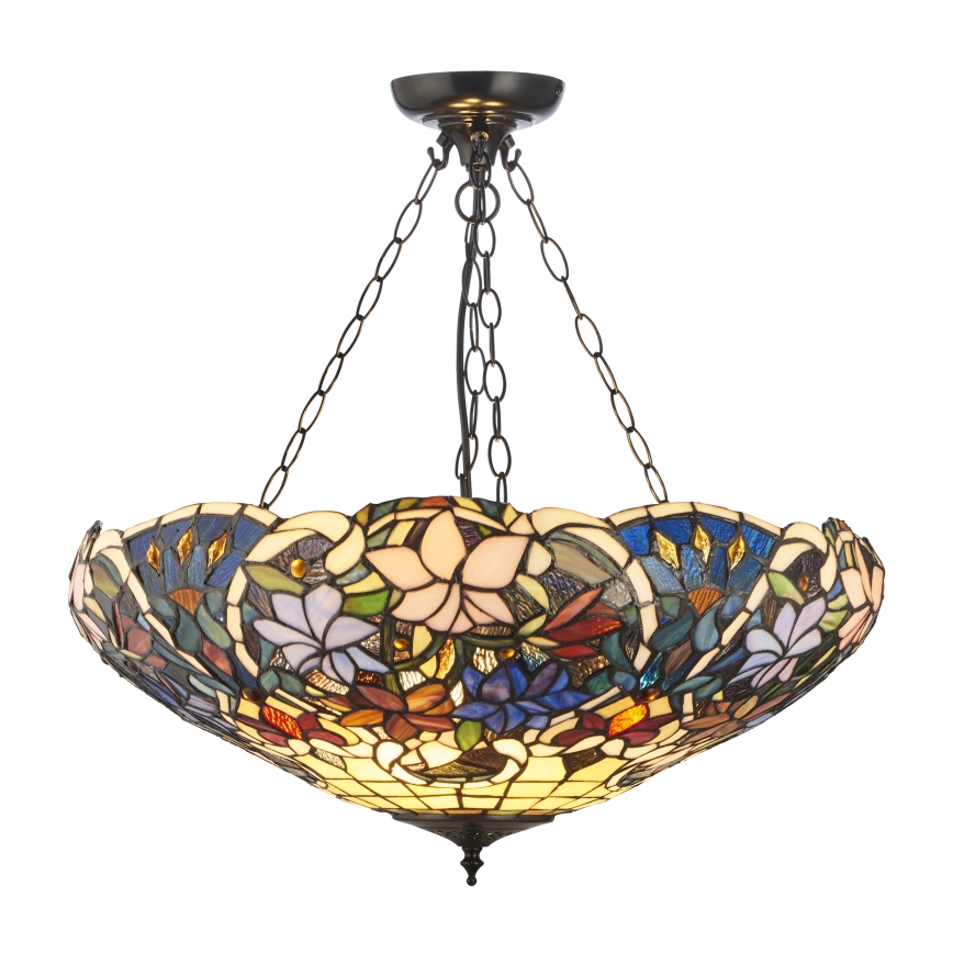 Endon 111887 - Luster na reťazi Tiffany SULLIVAN 3xE27/10W/230V pr. 57 cm