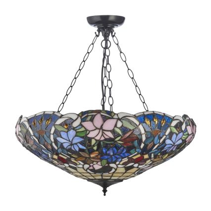 Endon 111887 - Luster na reťazi Tiffany SULLIVAN 3xE27/10W/230V pr. 57 cm