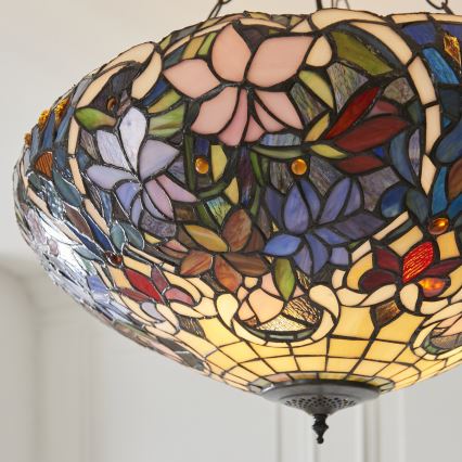 Endon 111887 - Luster na reťazi Tiffany SULLIVAN 3xE27/10W/230V pr. 57 cm