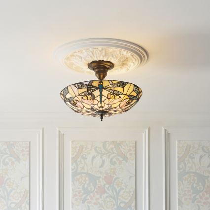 Endon 111892 - Prisadený luster Tiffany ASHTON 3xE27/10W/230V priemer 45 cm