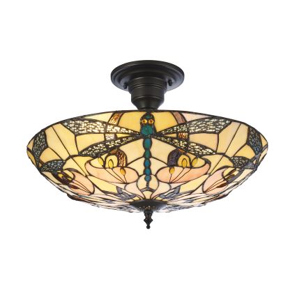 Endon 111892 - Prisadený luster Tiffany ASHTON 3xE27/10W/230V priemer 45 cm