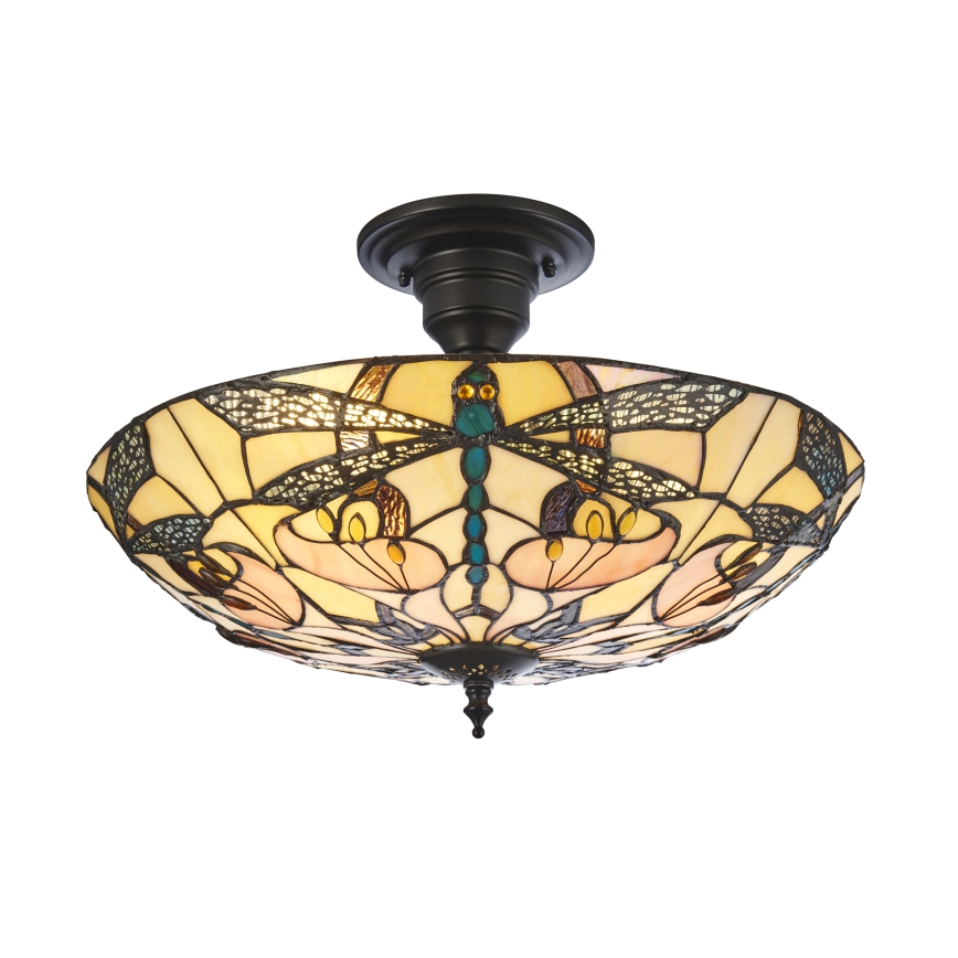 Endon 111892 - Prisadený luster Tiffany ASHTON 3xE27/10W/230V priemer 45 cm
