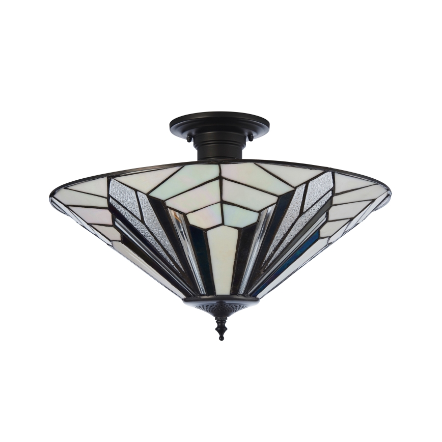 Endon 111895 - Prisadený luster Tiffany ASTORIA, 3×E27, 10 W, 230 V, priemer 48 cm