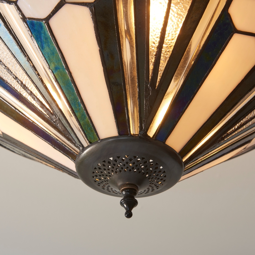 Endon 111895 - Prisadený luster Tiffany ASTORIA, 3×E27, 10 W, 230 V, priemer 48 cm