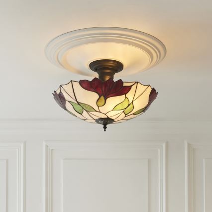 Endon 111896 - Prisadený luster Tiffany BOTANICA 3×E27/10W/230V, priemer 45 cm