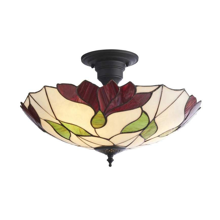 Endon 111896 - Prisadený luster Tiffany BOTANICA 3×E27/10W/230V, priemer 45 cm