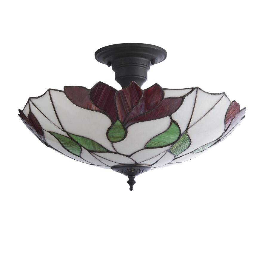 Endon 111896 - Prisadený luster Tiffany BOTANICA 3×E27/10W/230V, priemer 45 cm