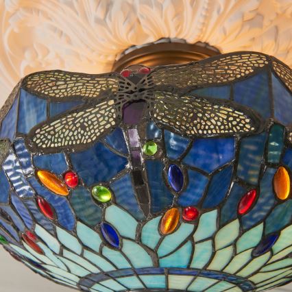 Endon 111897 - Prisadený luster Tiffany DRAGONFLY 3xE27/10W/230V, priemer 41 cm
