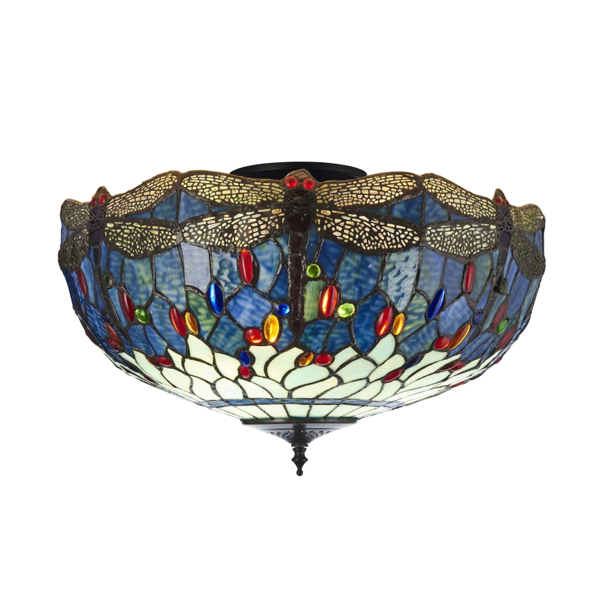 Endon 111899 - Stropné svietidlo Tiffany DRAGONFLY 3xE27/10W/230V pr. 50 cm