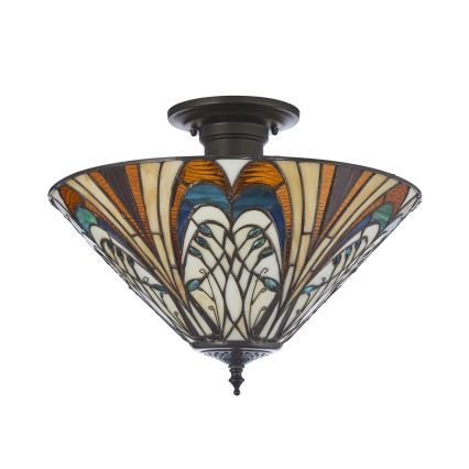 Endon 111905 - Prisadený luster Tiffany HECTOR 3xE27/10W/230V, priemer 40 cm