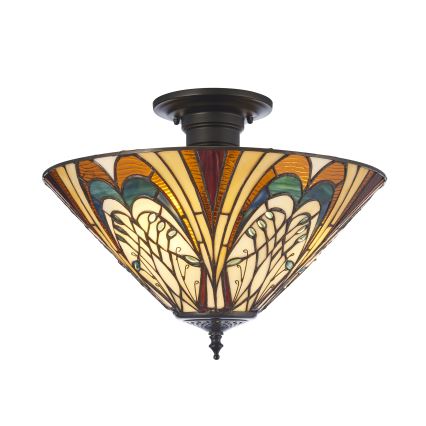 Endon 111905 - Prisadený luster Tiffany HECTOR 3xE27/10W/230V, priemer 40 cm