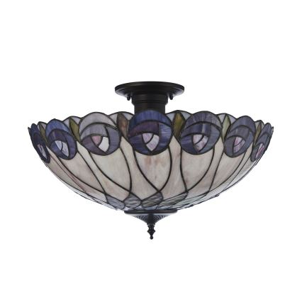 Endon 111906 - Prisadený luster Tiffany HUTCHINSON 3xE27/10W/230V priemer 50 cm