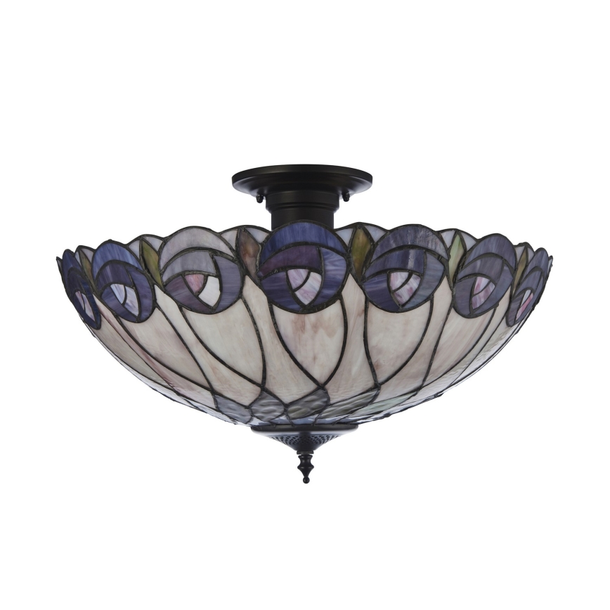 Endon 111906 - Prisadený luster Tiffany HUTCHINSON 3xE27/10W/230V priemer 50 cm