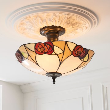 Endon 111907 - Prisadený luster Tiffany INGRAM 3xE27/10W/230V pr. 45 cm