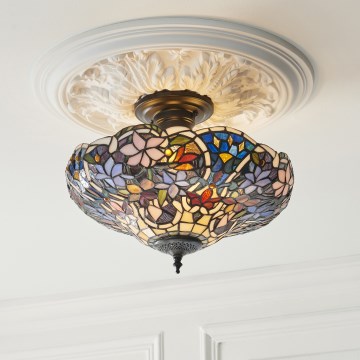 Endon 111915 - Prisadený luster Tiffany SULLIVAN 3xE27/10W/230V priemer 40 cm