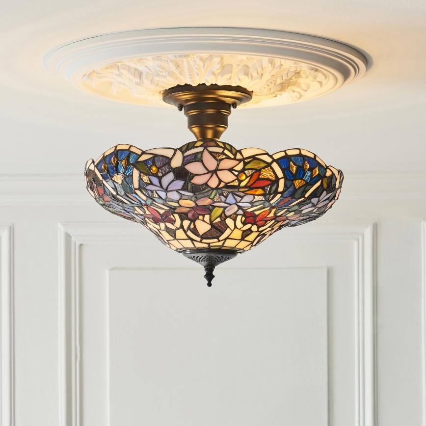 Endon 111915 - Prisadený luster Tiffany SULLIVAN 3xE27/10W/230V priemer 40 cm