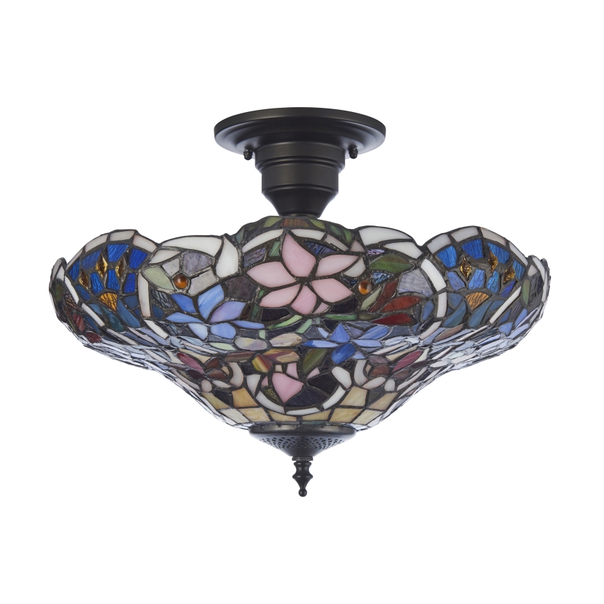 Endon 111915 - Prisadený luster Tiffany SULLIVAN 3xE27/10W/230V priemer 40 cm