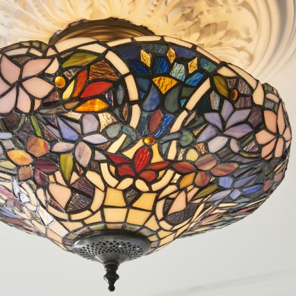 Endon 111915 - Prisadený luster Tiffany SULLIVAN 3xE27/10W/230V priemer 40 cm