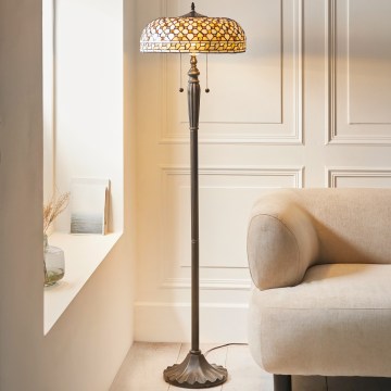 Endon 111921 - Stojacia lampa Tiffany MILLE FEUX 2xE27/10W/230V pr. 45 cm