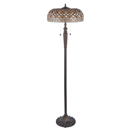 Endon 111921 - Stojacia lampa Tiffany MILLE FEUX 2xE27/10W/230V pr. 45 cm