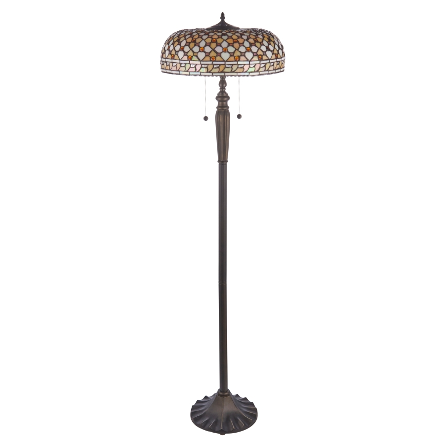 Endon 111921 - Stojacia lampa Tiffany MILLE FEUX 2xE27/10W/230V pr. 45 cm