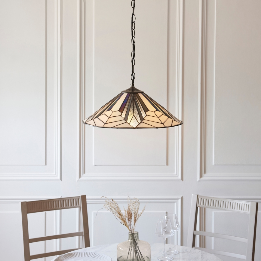 Endon 111922 - Luster na reťazi Tiffany ASTORIA 3xE27/10W/230V priemer 48 cm