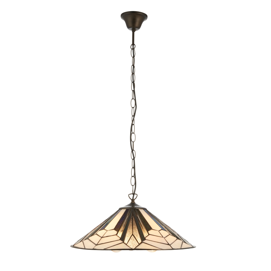 Endon 111922 - Luster na reťazi Tiffany ASTORIA 3xE27/10W/230V priemer 48 cm