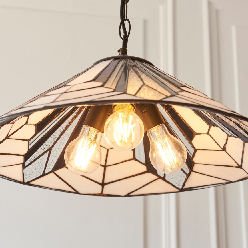 Endon 111922 - Luster na reťazi Tiffany ASTORIA 3xE27/10W/230V priemer 48 cm