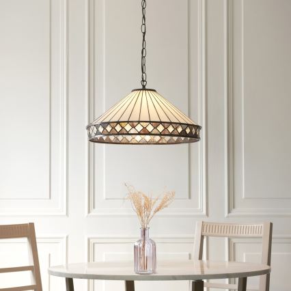 Endon 111961 - Luster na reťazi Tiffany FARGO 3xE27/10W/230V pr. 50 cm