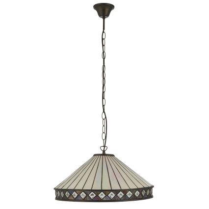 Endon 111961 - Luster na reťazi Tiffany FARGO 3xE27/10W/230V pr. 50 cm