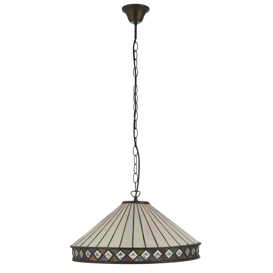 Endon 111961 - Luster na reťazi Tiffany FARGO 3xE27/10W/230V pr. 50 cm