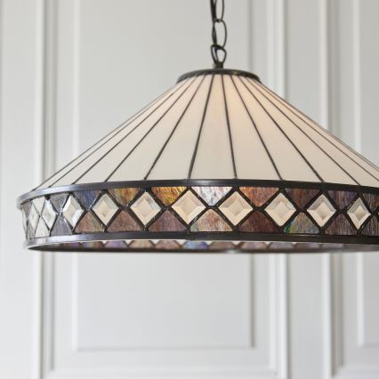 Endon 111961 - Luster na reťazi Tiffany FARGO 3xE27/10W/230V pr. 50 cm