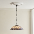 Endon 111985 - Luster na reťazi Tiffany HUTCHINSON 3x E27/10W/230V priemer 50 cm