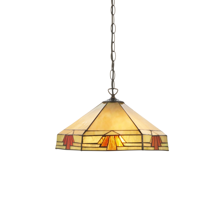 Endon 111989 - Luster na reťazi Tiffany NEVADA 3xE27/10W/230V pr. 40 cm