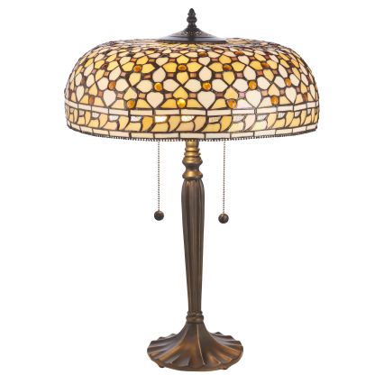 Endon 112178 - Stolná lampa Tiffany MILLE FEUX 2xE14/40W/230V priemer 45 cm