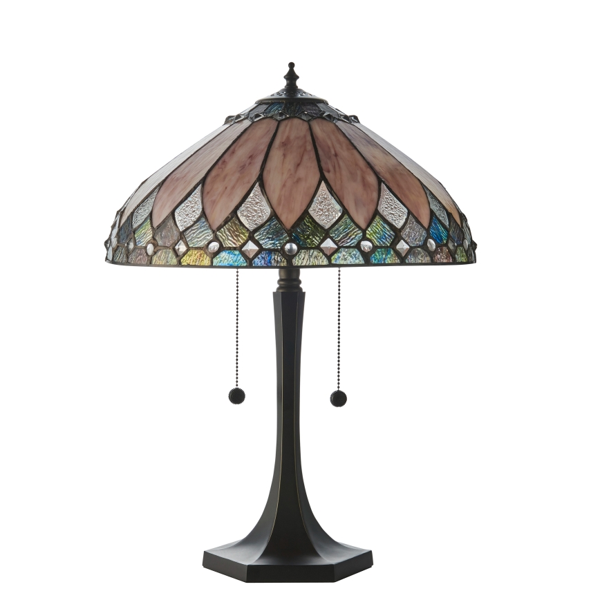 Endon 112183 - Stolná lampa Tiffany BROOKLYN 2xE14/10W/230V pr. 40 cm