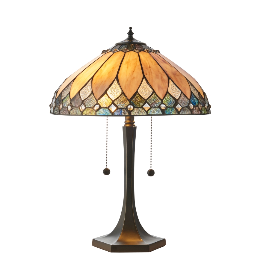 Endon 112183 - Stolná lampa Tiffany BROOKLYN 2xE14/10W/230V pr. 40 cm