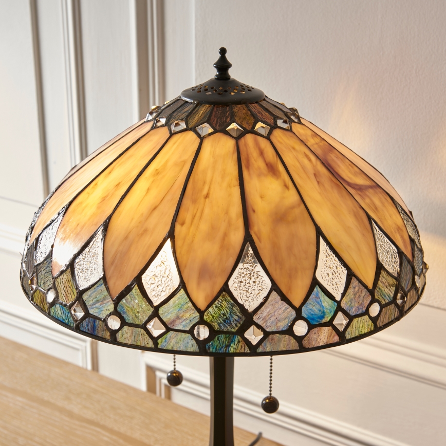 Endon 112183 - Stolná lampa Tiffany BROOKLYN 2xE14/10W/230V pr. 40 cm